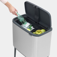 Poubelle tri sélectif Bo Touch Bin - 11 + 23 litres - Matt Steel Fingerprint Proof - 2 compartiments - 34 litres_4
