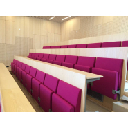 Chaise de salle de conférence et d'auditorium à gradins hauts - HLA-Wall - design Henning Larsen, avec options de tablettes et accoudoirs_4