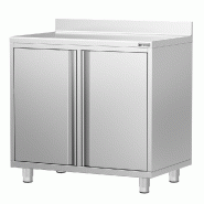 Meuble inox pour machine à café - 1000 x 600 mm - 2 portes battantes_4