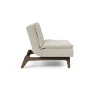 Fauteuil design Dublexo Eik convertible lit 90x115 cm - pieds chêne fumé - tissu Mixed Dance naturel_4