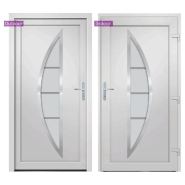 Vidaxl porte d'entrée blanc 98x190 cm pvc 3187868_4