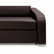 Canapé express 160 cm Sofia Edition cuir et PU marron - Matelas 16 cm haute résilience - Fabrication italienne_4