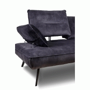 Canapé modulable TREK - dossier avance/recule - 2/3 places - velours gris graphite - design contemporain_4