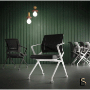 Chaise visiteurs avec assise pliante Plys - Mobel Linea - Blanc, 1 siège_4