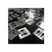 Plaques de porte en aluminium brossé - AUA Signalétique - 130x130 mm & 200x200 mm - Design exclusif et auto-adhésives_4