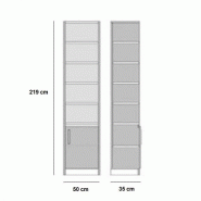 Composition lit escamotable Vertigo Sofa blanc brillant - canapé marron 160x200 cm avec colonnes de rangement - L : 311 cm_4