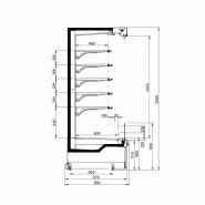 Vitrine réfrigérée verticale PENCIL MODULAR - 5 niveaux, 0°C à +2°C, sans porte, LED, 937 mm x 900 mm x 2050 mm_4
