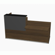 Bureau d'accueil lumineux Tera - MDD - 246, Gris ombre, Droite, Noyer Canaletto_4