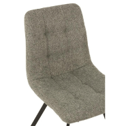 Chaise de salle à manger Milena gris clair - design moderne avec revêtement velours et pieds en métal laqué noir_4