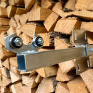 Tournebroche professionnel pour cheminée en brique - structure robuste, hauteur réglable, longueur 192 cm, acier inoxydable 304_4