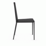 Lot de 2 chaises italiennes Boheme - Noir - Structure acier, assise et dossier en synderme - Design épuré_4
