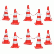 Vidaxl ensemble de cônes avec 10 m de chaîne rouge et blanc 150948_4