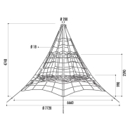 Araignée pour aire de jeux - Hauteur 4.5 m, 5 m ou 5.5 m - Filet de pyramide en corde armée solide Ø 18 mm, connecteurs en aluminium_4