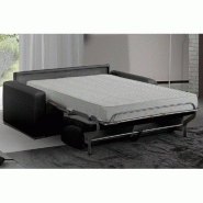 Canapé convertible express MASTER - Couchage 120 cm - Matelas 18 cm - Cuir vachette noir_4