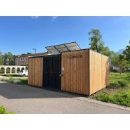 Abri vélo sécurisé et fermé éco-responsable - structure en container maritime, personnalisable et modulable_4