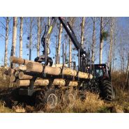 Remorque forestière RH20 Sogedep avec timon orientable et grue optionnelle