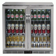 Arrière-bar deux portes pivotantes Série G inox 208L GL008 Polar_4