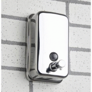 Lot de 3 distributeurs de savon 1 litre - inox anti-vandalisme avec bouton poussoir et niveau visible_4