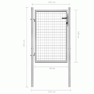 Vidaxl porte de jardin acier galvanisé 105x150 cm argenté 144756_4