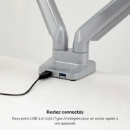 Bras porte-écrans double Platinum Series - Argent_4