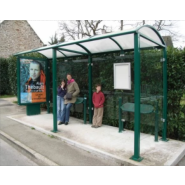 Station Bus Voûte avec Bardage de Fond et Vitrine Horaire - 2500 mm ou 5000 mm - Profondeur 1600 mm - Hauteur sous toiture 2500 mm_4