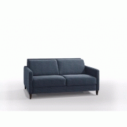 Canapé convertible express Oslo Tweed bleu - Couchage 140x197 cm - Matelas 16 cm - Sommier lattes Renatonisi_4