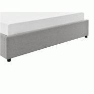 Lit coffre Dorres 140x190 cm - sommier relevable avec grand rangement - revêtement tissu gris clair_4