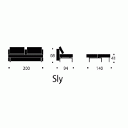 Canapé design convertible SLY Innovation Living - lit 140x200 cm, pieds métal noir, tissu Mixed Dance Blue_4