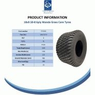 18x9.50-8 Lawnmower Grass Tyre and Tube 6ply Tubeless Wanda P332 Pattern 595kgs_4