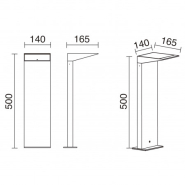 Borne solaire puissante avec détecteur crépusculaire - 2.20w 3000k anthracite-480 lumens - como ip54_4