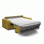 Canapé convertible express SELECT - Velours jaune - Matelas 16cm - Sommier à lattes 160cm - Mono assise_4