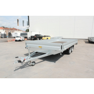 Remorque plateau - Humbaur HT 255225 GR - 2 essieux, ridelles alu, roues dessous_4