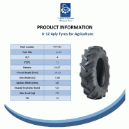 6-12 Open Centre Tyres  Tubes Cleated Rotovator Lug Industrial H167 (Set of 2)_4