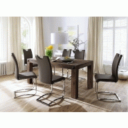 Lot de 4 chaises KILOU en tissu marron avec piètement luge - Design chic et moderne_4