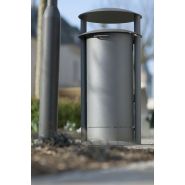 523.002 - Poubelle publique ABES - 50L, acier avec support à deux tubes_4