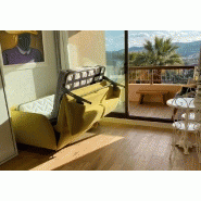 Canapé convertible Phebus 140x195 - tissu Maracaibo vieux rose piqué - design chic italien_4