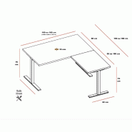 Bureau d'angle Idea Tube - Quadrifoglio - Blanc, Noyer canaletto, 180 x 180 cm_4