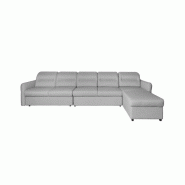 Canapé panoramique modulable convertible avec coffre Garden - tissu gris - 331 cm x 256 cm_4