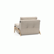 INNOVATION LIVING  FAUTEUIL DESIGN SOFABED CUBED 02 WOOD BLIDA SAND GREY CONVERTIBLE LIT 200*90 CM_4