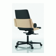 Fauteuil de direction DEA - Haut dossier avec appui-tête, finition cuir, structure en hêtre_4