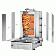 Grill Döner kebab gaz 3 brûleurs max 40 kg avec tôle de protection| Déstockage neuf_4
