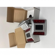 Plot routier en fonte aluminium solaire à coller - Double face LED rouge clignotante - Plot Solar 04 2x2_4