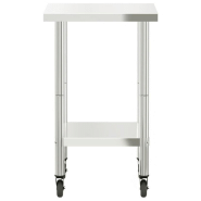 Vidaxl table de travail de cuisine avec roues 55x55x85 cm inox 376462_4