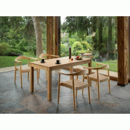Chaise de salle à manger maron – MTF – bois de teck et tressage naturel – 2nai0001_4