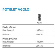 Potelet haute visibilité peint sur zinc - Tube acier Ø60, 76, 102 et 114 mm - Cinq pommeaux au choix - Fixation par scellement direct_4