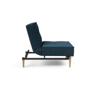 Innovation Living - Fauteuil Splitback Styletto Convertible Lit 90x115 cm - Pieds Chêne Naturel - Tissu Argus Navy Blue_4
