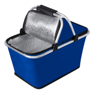 Glacière pique-nique - panier pliable en aluminium avec poignées rembourrées - polyester 600D - couleur bleue_4