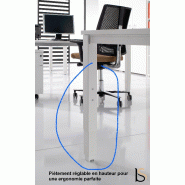 Bench 2 personnes Tempo - Mobel linea - Blanc 9010, 120, Acacia clair, Fixe_4