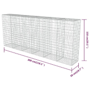 Vidaxl mur en gabion avec couvercles acier galvanisé 300 x 50 x 150 cm 143593_4