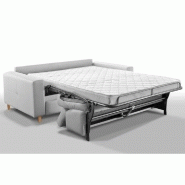 Canapé convertible hôtellerie Divano - Matelas Excellence Literie 16 cm - Sommier à lattes 160x197 cm - Microfibre Bordeaux - Renatonisi_4